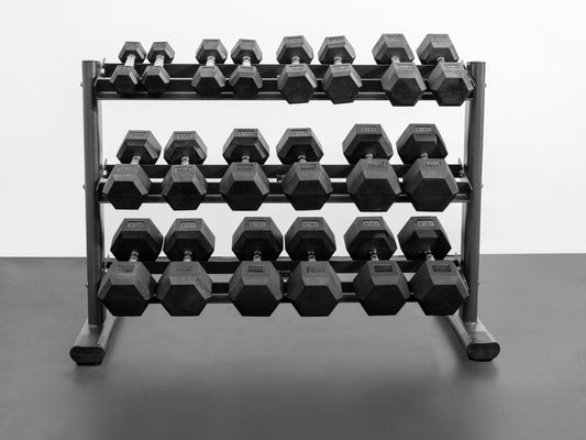 5-50lb Rubber Hex Dumbbell Set