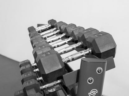 5-50lb Rubber Hex Dumbbell Set